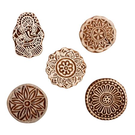 Set of 5 Piece New Mix Wooden Printing Block